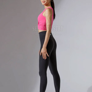 Vente directe d'usine haut court de yoga respirant sans couture pour femmes avec logo sur le devant prix bas de marque de distributeur quantité minimale de commande - Product Image 6