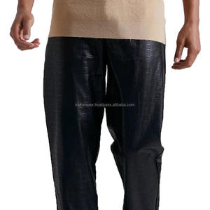 Pantalon en similicuir noir à la mode pour hommes Pantalon Slim Fit avec poches et fermeture éclair pour Streetwear - Product Image 6