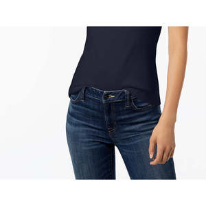 เสื้อยืดคอกลมผ้าฝ้ายสีกรมท่าสำหรับผู้หญิง Tommy Hilfiger ระบายอากาศได้ดี น้ำหนักเบา มีไซส์ XXS XS S XL 2XL 3XL ผ้าตาข่าย - Product Image 2