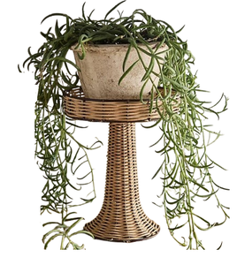 Décor à la maison jardinière de fleurs avec pieds en bois tissé jardin balcon intérieur extérieur pots décoratifs jardinière osier rotin - Product Image 5