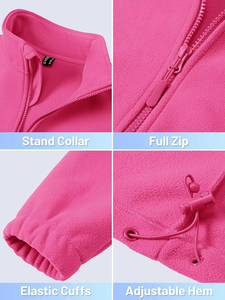 Poliéster con logotipo personalizado para mujer con elasticidad Cremallera completa Slim Fit Casual Adelgazamiento y forro polar para mujer - Product Image 4