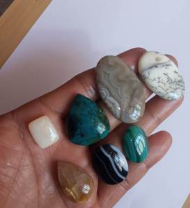 Haute qualité 925 bijoux en argent à la main sculpture Cabochon rubis naturel Fuchsite calibré taille 5-15mm environ mélange sculpture faisant - Product Image 4