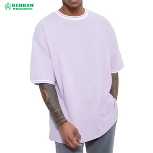 T-shirts Ringer Homme Grande Taille Coupe Ample en Polyester/Coton Anti-Plis Écologiques Personnalisables – Qualité Supérieure 2025 - Product Image 5