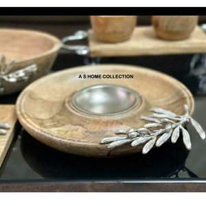 Nueva bandeja de metal con asa de mariposa en forma de barco única, juego de bandejas de servir de lujo con acabado plateado decorativo de almendra y pistacho - Product Image 6