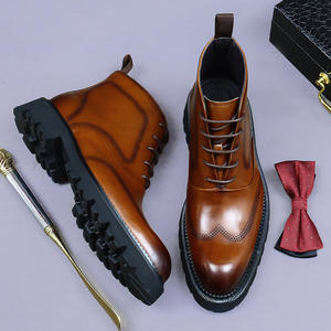 Botas de Vestir de Cuero para Hombre, Estilo Ejecutivo, Botines Formales para Negocios, Oficina, Aspecto Elegante, Botas con Cordones - Product Image 2