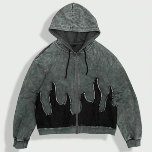 Sudadera con capucha desgastada con lavado ácido de lana de gran tamaño para mujer, jersey de manga larga de mezcla de algodón suave, ropa informal cálida y acogedora - Product Image 1