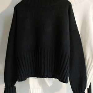 Pulls à col roulé pour femmes Automne Hiver Manches longues Pulls épais Solide Noir Blanc Casual Doux Pull Chaud Pull Femme Pullover - Product Image 2