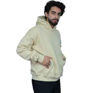 Sweat à capuche en coton pour homme, stock local américain, couleur ivoire, coupe décontractée, streetwear, prêt à être expédié, sans tarif, livraison rapide - Product Image 5