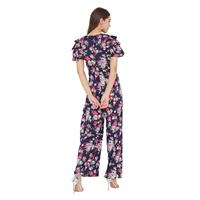Combinaison décontractée pour femme, coupe ajustée, imprimé floral sur toute la surface, manches à volants, écologique, prix direct usine Bangladesh