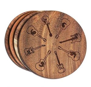 Sous-verres en bois personnalisés pour la décoration de la maison Sous-verre en bois massif en bois d'acacia Ensemble de 4 sur mesure - Product Image 2