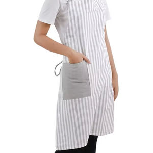 100% Cotton Yarn-Dyed Bib <b>Apron</b> Grey Waist Bib Food Cooking Salon Barber Garden BBQ PE LDPE PU PVC <b>Denim</b> Fabric Polyester - Product Image 1