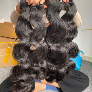 Extensions de cheveux vierges bruts ondulés, double trame machine, commande en gros, style vague naturelle - Product Image 5