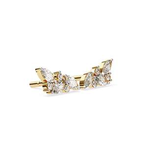 Élégantes boucles d'oreilles de mariée en diamant cultivé en laboratoire, en forme de grappe, en or 14 carats, taille marquise, certifiées IGI - Product Image 1