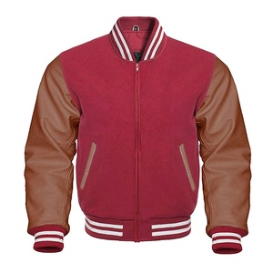 Écusson brodé avec logo personnalisé veste universitaire ample vintage unisexe tissu de laine Streetwear Baseball CollegeBaseballjacket pour hommes - Product Image 6