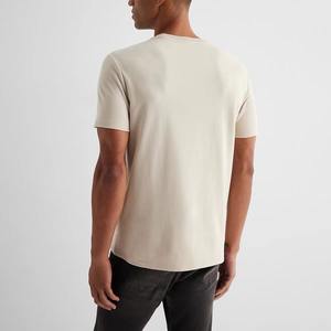 Camiseta de 100% algodón en blanco de alta calidad para hombre, camiseta con logotipo bordado personalizado, camisetas con diseño de logotipo personalizado para hombre - Product Image 4