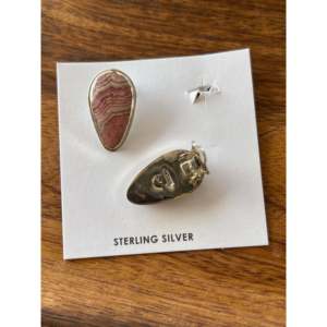 Navajo Handmade Rhodochrosite & Sterling Silver <b>Clip</b>-<b>On</b> <b>Earrings</b> Water Drop Shape Elegant Design - Product Image 6