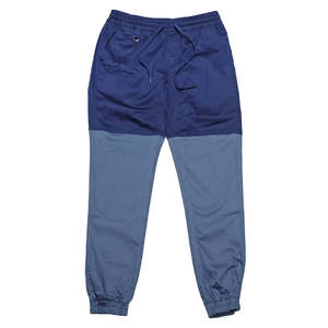 Pantalon cargo deux tons coupe droite Jogger bleu marine/gris anthracite avec logo personnalisable, fermetures éclair décoratives, style formel, 6XL, coloré - Product Image 1