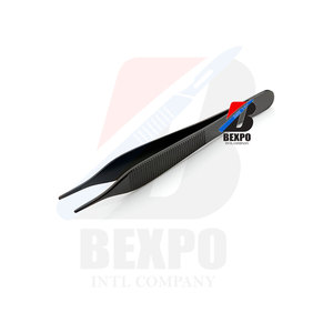 Fórceps de tejido Adson profesional recto negro titanio dentado 120mm instrumentos manuales dentales - Product Image 1