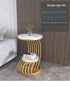 High Quality Brass Gold Metal Double 2 Display <b>Side</b> <b>Table</b> Pleasant Modern <b>Storage</b> Accessory Decoration Floor Equipment <b>Table</b> - Product Image 2