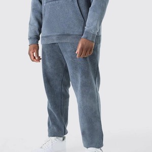 Survêtement surdimensionné en coton 100% personnalisé, lavé à l'acide, pour hommes, pantalon de survêtement évasé et ensemble de sweat-shirt, bas actifs - Product Image 6