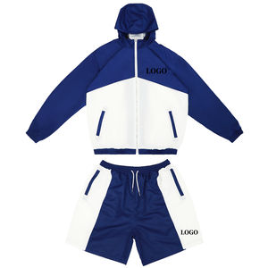 Customize Logo <b>Summer</b> Nylon Windbreaker <b>Jacket</b> Shorts Sets <b>Men's</b> 2 Pieces Sportswear Tracksuit Set - Product Image 4