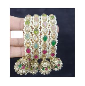 Ensemble de bracelets indiens traditionnels pour femmes, parfait pour les mariages, les festivals et les tenues ethniques du fournisseur indien - Product Image 1