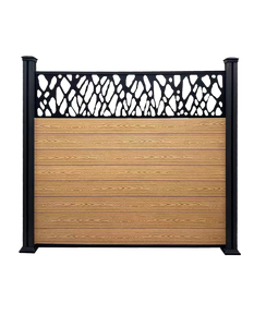 Panneau de clôture à lattes en <span class=keywords><strong>composite</strong></span> WPC de style moderne, teck <span class=keywords><strong>pour</strong></span> l'extérieur, clôture, technique lisse, <span class=keywords><strong>poteau</strong></span> en bois - Product Image 3