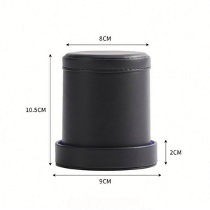 Vaso Mezclador de Dados Cuadrado de Cuero PU Ecológico Hecho a Mano con Logotipo Personalizado, Vaso de Casino Silencioso con Forro de Terciopelo para Juegos de Mesa - Product Image 1