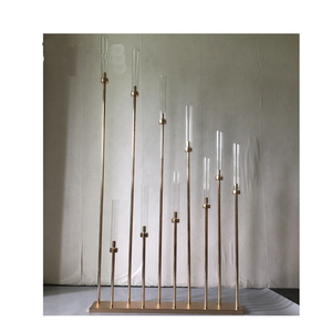Decoración de boda de lujo chapado en oro 8 6 brazos candelabros con tubos de acrílico disponibles en gran oferta - Product Image 2