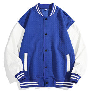 Vintage Leather Sleeve Varsity <b>Jacket</b> for <b>Men</b> Long Winter Baseball Letterman <b>Jackets</b> Custom Logo Wool Embroidery Canvas Fabric - Product Image 5