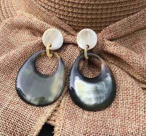 Handmade 100% Premium Quality Natural Buffalo Horn <b>Earrings</b> Eco-Friendly Natural Crafts - Product Image 2