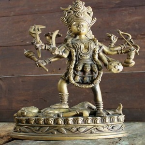 Deusa indiana Kali Estátua Latão Acabado Ídolo Religioso para Casa Decoração Metal Preço de Atacado Fábrica - Product Image 1