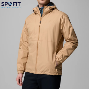 Blouson d'aviateur d'hiver avec design et logo personnalisé pour hommes, vêtements de pluie à l'avant, capuchon à col montant, polyester, coquille souple, imperméable - Product Image 6