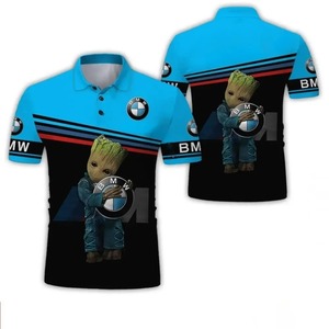2025 nuevos polos de talla grande para hombre, camisetas deportivas ligeras de manga corta con logotipo B M W, Polo informal con estampado 3D y botones - Product Image 3