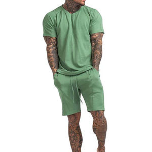 Top Quality Custom Made men <b>T</b> Shirt and Short Set Summer Wear Customized Color Round Neck Cotton Material Man Two Piece Twin Set - Product Image 3