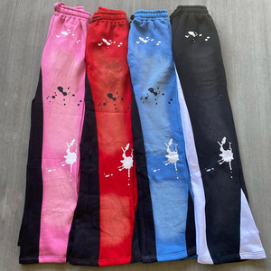 Custom Logo Streetwear Fleece <b>Joggers</b> Sweat Men's Pants 100% Cotton Men's Pants Baggy <b>Stacked</b> Flare Sweat Pants - Product Image 5