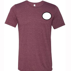 Top qualité solide goutte épaule 180gsm coton Polyester T-shirt personnalisé à manches courtes durable corps ajusté T-shirt unisexe - Product Image 1