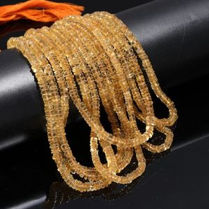 Citrine Smooth heishi 4.5-5มม. เครื่องซักผ้าลูกปัดคุณภาพ AAA 6.5พลอยธรรมชาติ ",13", strand. หินวันเกิด - Product Image 3