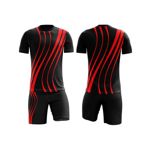 <b>Light</b> Weight Comfortable Men Sports Wear American Football Uniform Black Shirt and Pant Soccer Uniform <b>Cheap</b> Price - Product Image 1