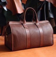 Sac de sport week-end et de voyage pour homme en cuir véritable durable avec logo personnalisé et fermeture éclair