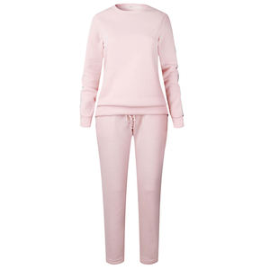 Cuello redondo Diseño de invierno Su propio logotipo Sublimación Conjunto de dos piezas Chándal de chándal para mujer - Product Image 5