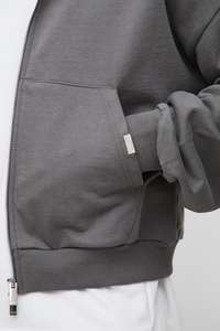 เสื้อฮู้ดผ้าฝ้ายมีฮู้ดเสื้อฮู้ดดีไซน์แบบ100% โลโก้รุ่นสั้น - Product Image 3