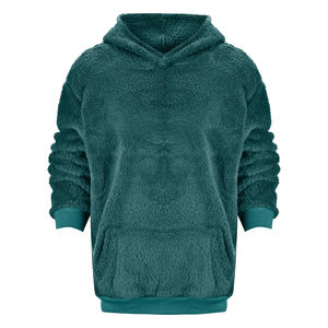 Autumn Winter <b>Fur</b> Pullover <b>Hoodies</b> Front Two Pocket Slim Fit Fashion Warm Comfortable <b>Fur</b> <b>Hoodies</b> For Men's - Product Image 1