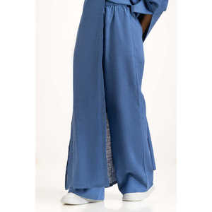 กางเกงขายาวทรงหลวมเอวกลางผ้าอ็อกซ์ฟอร์ดลำลอง รุ่น WM-COD-SS25-371B ทรงปกติสำหรับฤดูใบไม้ผลิ - Product Image 1