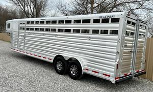 Top Quality Long Last Platinum Aluminum Livestock <b>Trailer</b> Dual Axle With Ventilated Sides And Red Reflectors - Product Image 3