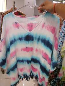 Estampado étnico con ribete de encaje Frente abierto Ligero Verano Playa Resort Wear Estampado geométrico étnico con ribete de encaje Hacer EN LA India - Product Image 4