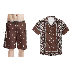 Ensemble T-shirt et short décontracté pour homme, coupe ajustée, séchage rapide, léger, uni, 100% coton teint, coupe oversize, personnalisable à l'avant - Product Image 4