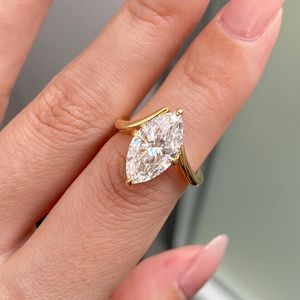 Iced Jewelz <b>Top</b> Selling 3 Carat Moissanite Emerald Cut 10K Yellow Gold Original <b>Wedding</b> Ring Fine Jewelry Wholesale - Product Image 5