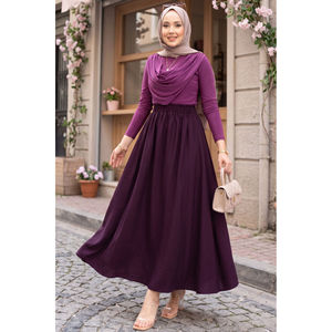 Comfortable Plum Pencil <b>Skirt</b> <b>Elastic</b> Waist Pocket Details Breathable Spandex Denim for Office Ladies for Spring Summer Fall - Product Image 1