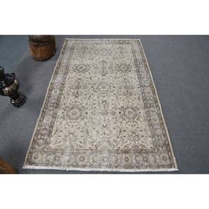 Classique Beige Gris 3.9X6.6 ft Laine Faite À La Main Grande Surface Tapis Turc Abstrait Patchwork Conception Couloir Chambres 4m Latex - Product Image 1